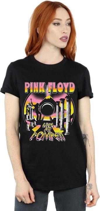 Actual product image Pink Floyd Womens/Ladies Live At Pompeii Volcano Cotton Boyfriend T-Shirt (XXL)