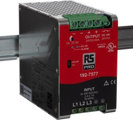 Image du produit Rs Pro Bloc d'alimentation pour rail DIN, 400500V ac, 24V / 40A