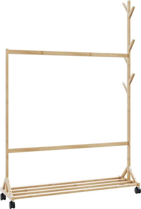 Immagine prodotto VidaXL Appendiabiti con ganci e rotelle 100x35x157 cm in bambù