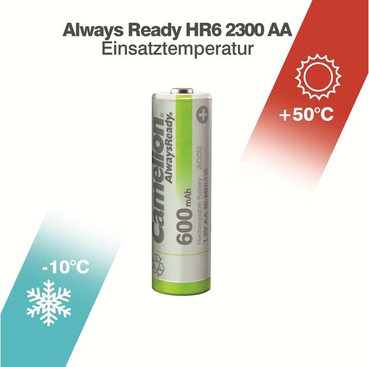 Produktbild Camelion AlwaysReady Solar Mignon (AA)- (4 Stk., AA, 600 mAh)