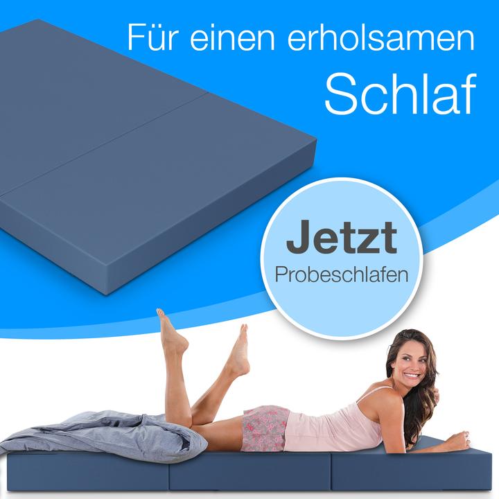Image du produit Bestschlaf Klappmatratze, 3-teilige Faltmatratze, Reisebett, Gästematratze (120 x 195 cm, Noyau de mousse)