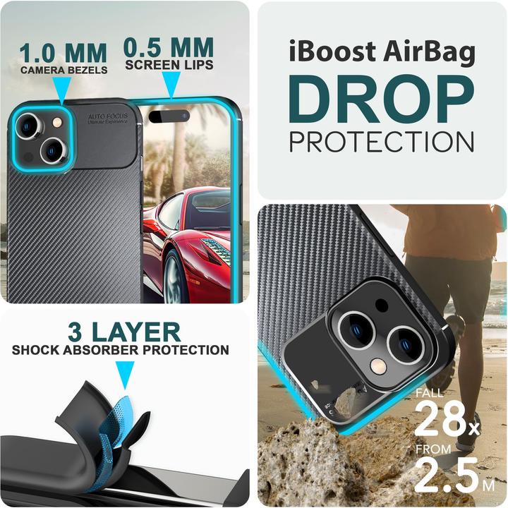 Produktbild Nalia Carbon Look Silikon Hülle (Apple iPhone 15)