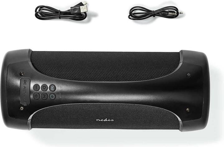 Actual product image Nedis Bluetooth® Party Boombox 6 hrs 2.0 50 W Media Playback: AUX/USB IPX5 Linkable Carrying Handle (6 h, Rechargeable battery operated)
