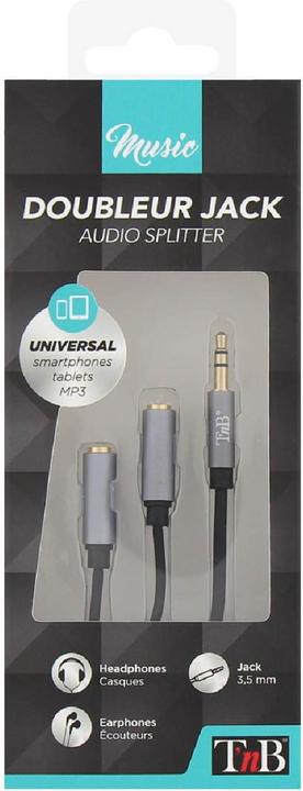 Actual product image T'nB DOUBLEUR JACK 3.5 M/F 20CM (NOIR/GRIS) (0.20 m)