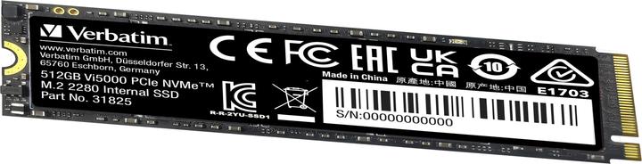 Image du produit Verbatim Vi5000 SSD M.2 512GB PCIe4 NVMe 31825 (512 Go, M.2 2280)