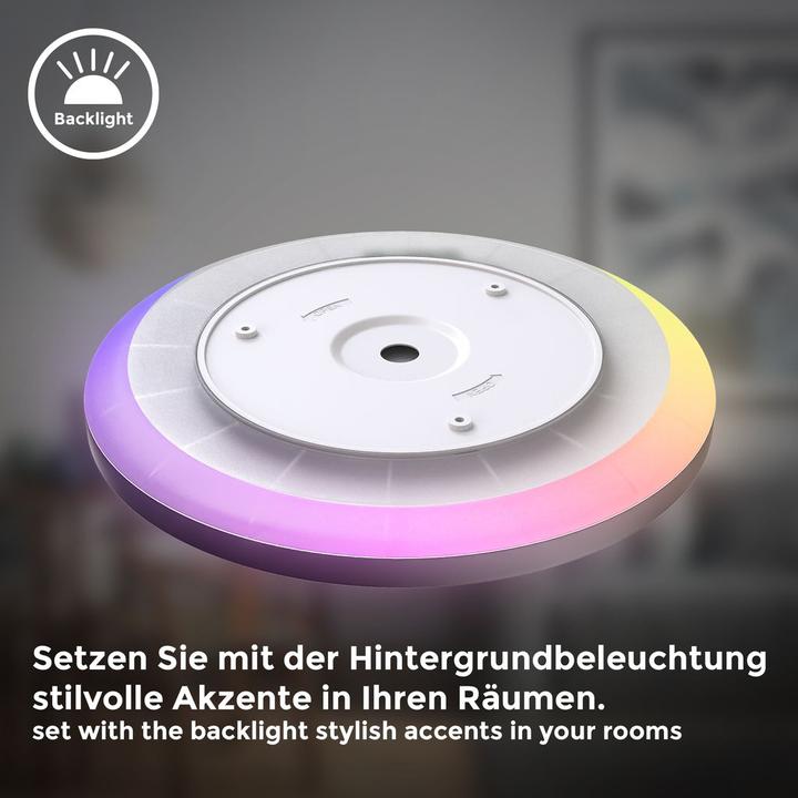 Produktbild B.K.Licht Ultraflaches RGB/W-LED Panel mit Backlight, schwarz, 1xLED/15W (1850 lm)