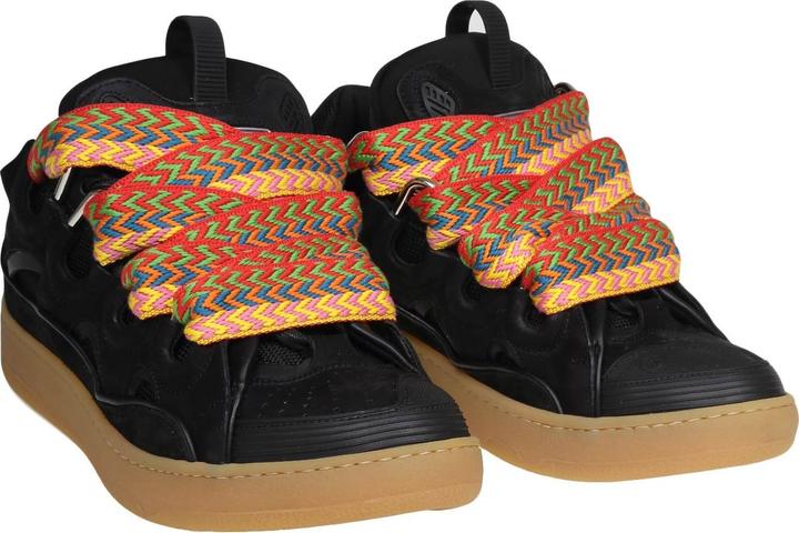 Produktbild Lanvin curb sneakers in leather and suede with multicolor laces (45)