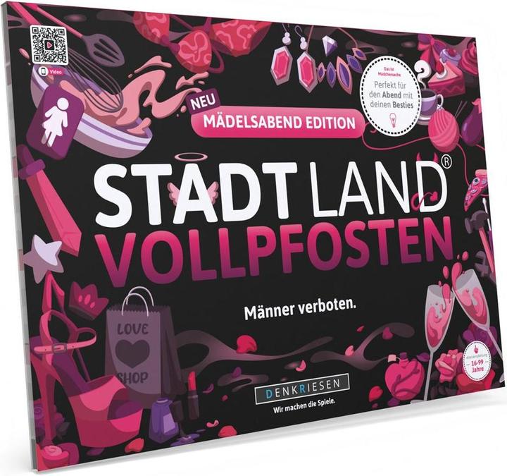 Denkriesen STADT LAND VOLLPFOSTEN® A4 - MÄDELSABEND EDTITION - "Männer Verboten" (Deutsch)