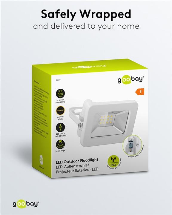 Actual product image Goobay LED outdoor spotlight, 10 W (853 lm, IP65)