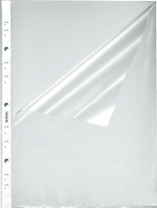 Produktbild Herlitz Prospekthülle, DIN A4, genarbt, 0,055 mm aus PP-Folie, Eurolochung, dokumentenecht, oben und seitlic (A4, 100 x)