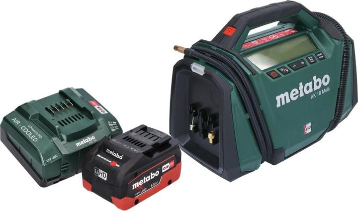 Immagine prodotto Metabo AK 18 Compressore multi batteria 18 V 11 bar + 1x batteria 5,5 Ah + caricatore (11 bar, 0 l)