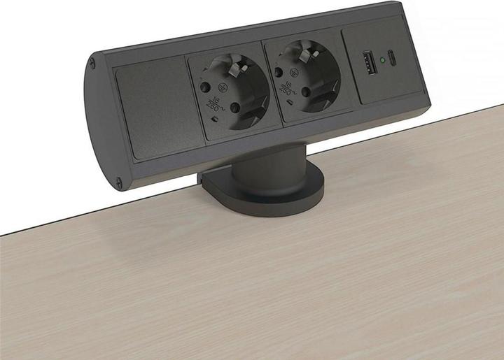 Kondator Scrivania - Caricatore 2 Power 1 USB-A e USB-C, nero (2 x, 1.50 m)
