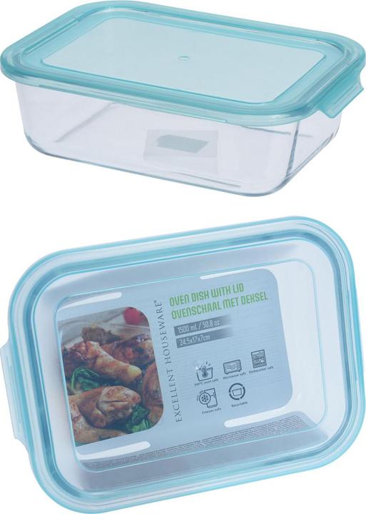 Actual product image Excellent Houseware XL borosilicate glass food storage jar, storage bowl, 1480ml (1.48 l)