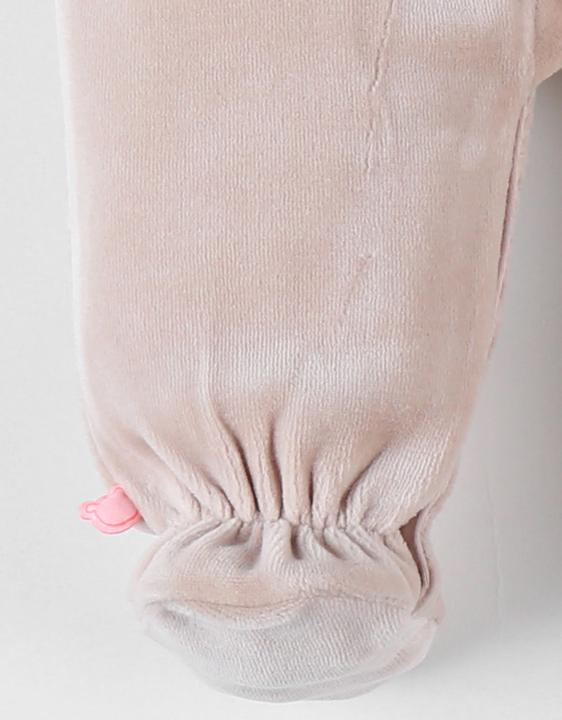 Produktbild Noukies Strampler Velours mit Tigerköpfen Beige Gr. 74 (74)