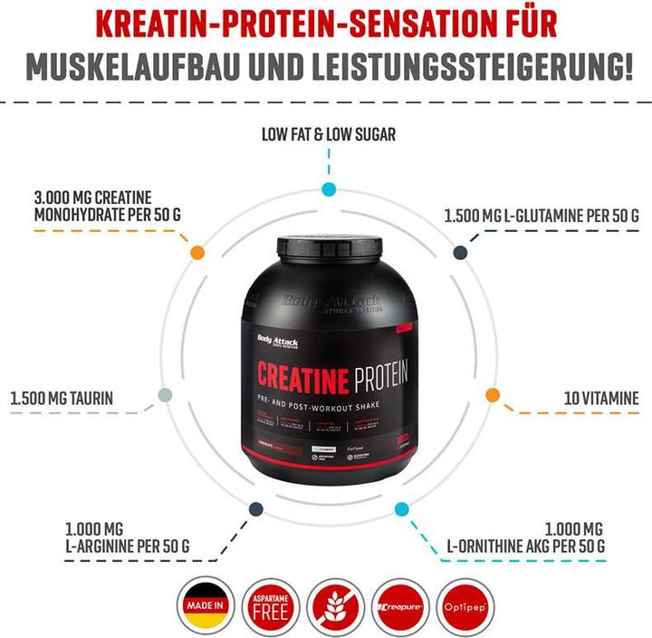 Produktbild Body Attack Creatine Protein (1 Stück, 2000 g)