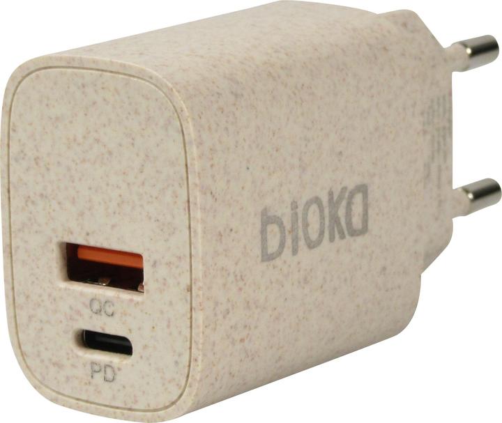 Produktbild Bioka Doppel Adapter 20W biologisch abbaubar Eco-friendly USB-C Power Delivery (20 W)