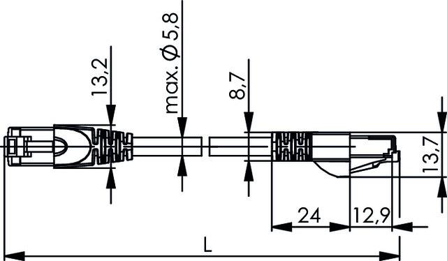 Produktbild Telegärtner Patchkabel (UTP, CAT5, 2 m)