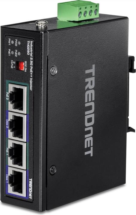 Produktbild Trendnet ti-ig290 poe injector 95w 2-port industrial 2.5g poe (802.3bt (PoE++), 95 W)