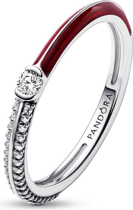 Immagine prodotto Pandora ME Anello doppio con pavé e rosso (52, 925 Argento)
