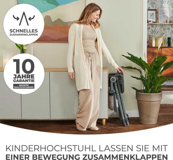 Image du produit KinderKraft Chaise haute Foldee grise (Chaise haute Rehausseur)