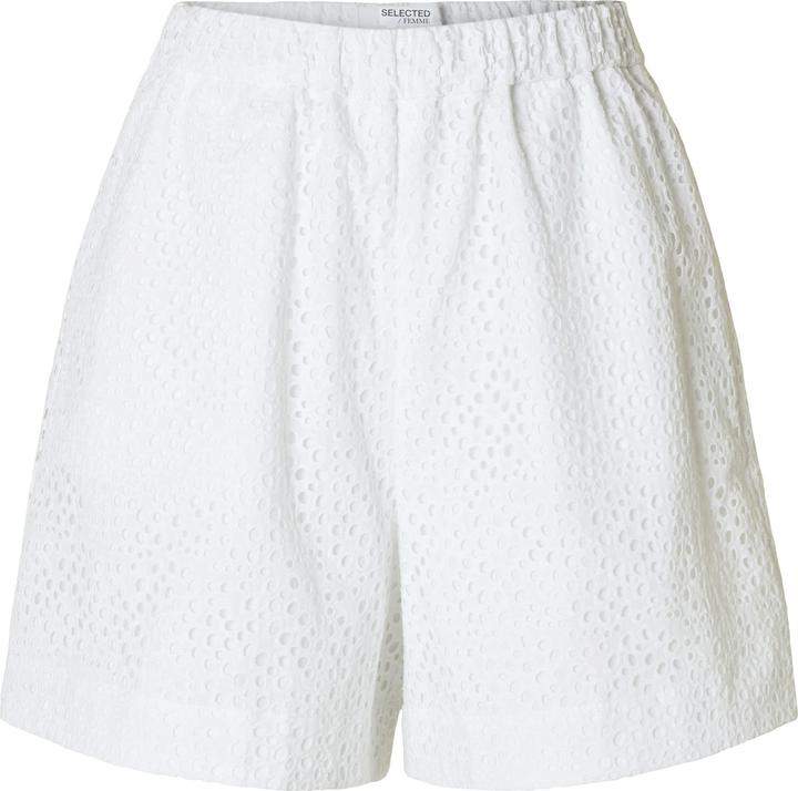 Selected Homme Broderie Anglaise Højtaljede shorts