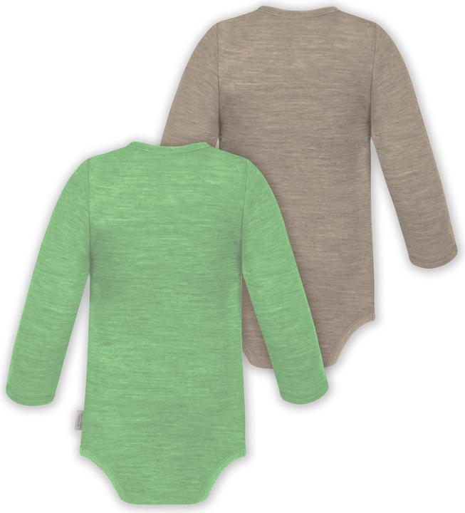 Image du produit Normani Lot de 2 body à langer bébé unisexe manches longues une pièce en laine mérinos - 9351 (62)