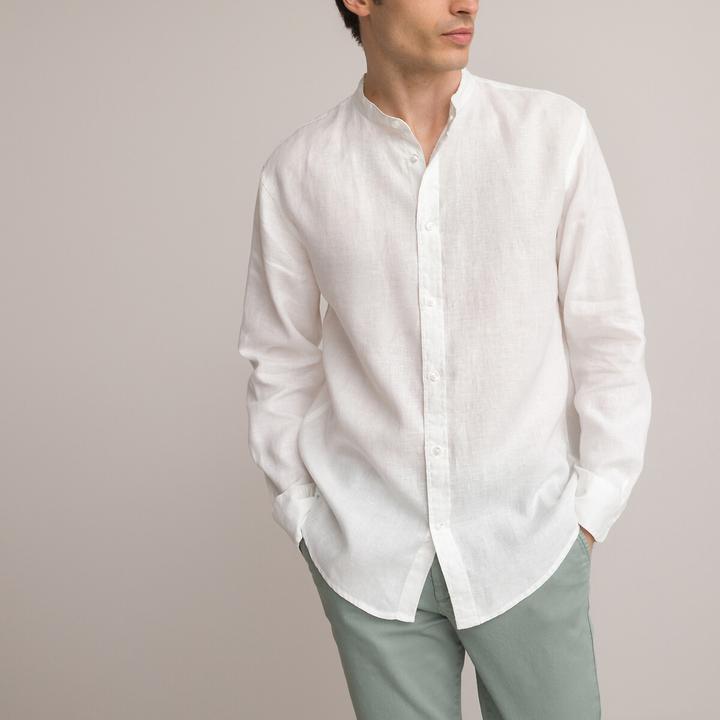 La Redoute Collections Gerades Leinenhemd mit Stehkragen