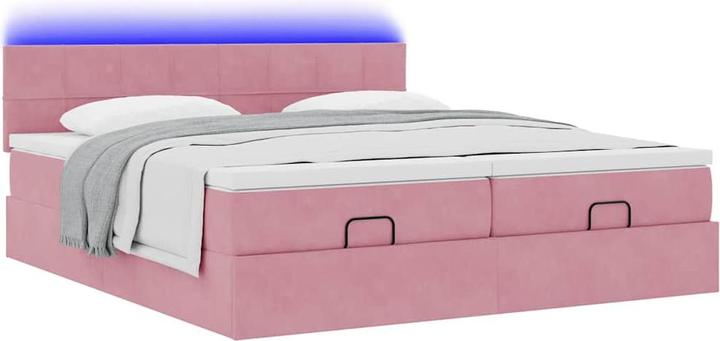 Produktbild VidaXL Ottoman-Bett mit Matratzen Rosa 200x200 cm Samt (200 x 200 cm)