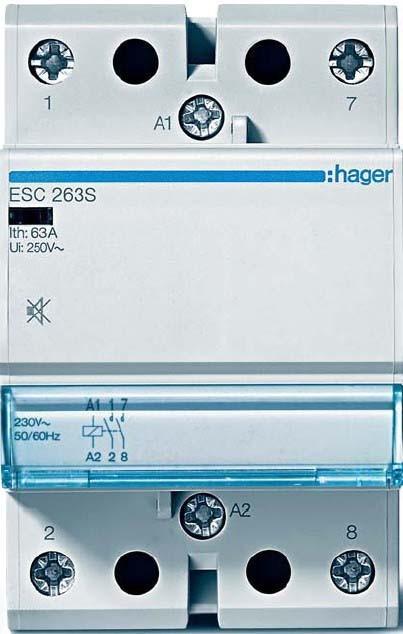 Actual product image Hager HAG ESC340 contactor 40A, 3S, 230V