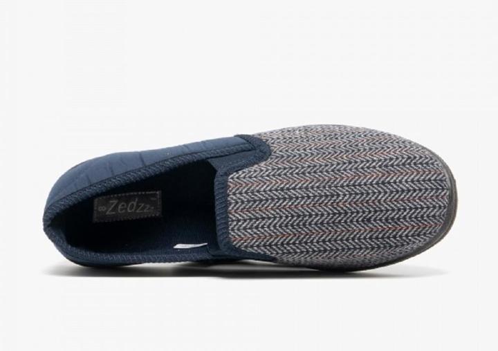 Produktbild Zedzzz Mens Charles Hausschuhe Pantoffeln mit Fischgrätenmuster (44.5)