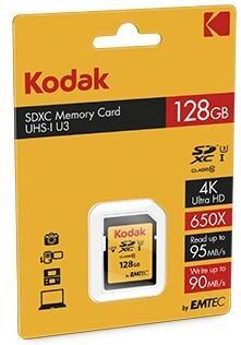 Actual product image Emtec Kodak SDXC Card Class 10 (128 GB, SDXC, U3, UHS-I)
