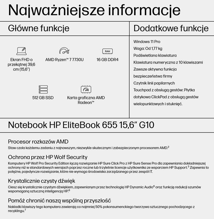 Image du produit HP 655 15.6 G10 (15.59", 16 Go, 512 Go, ING. Int.)