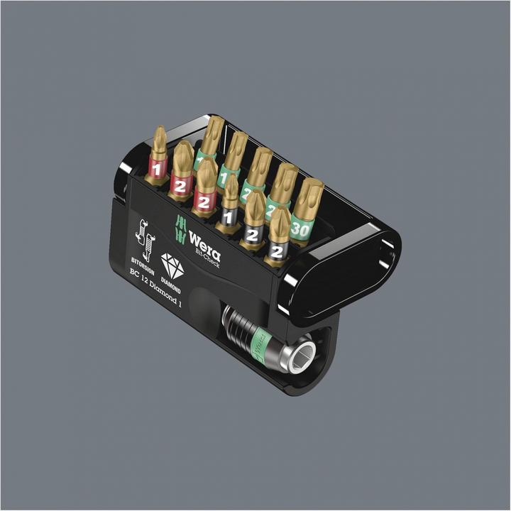 Actual product image Wera Bit-Check 12 Diamond 1 (Cross Phillips PH M1, Cross Phillips PH M2, Cross Pozidriv PZ M1, Cross Pozidriv PZ M2)