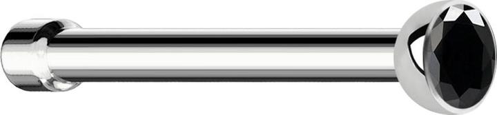Produktbild Star Piercing Nasenstecker gerade silber mit Kristall schwarz (Chirurgenstahl 316L, ohne Messing)