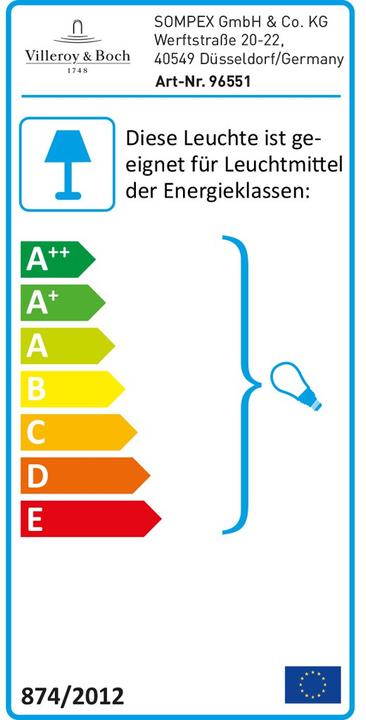 Label énergétique Villeroy & Boch Verona (E27)