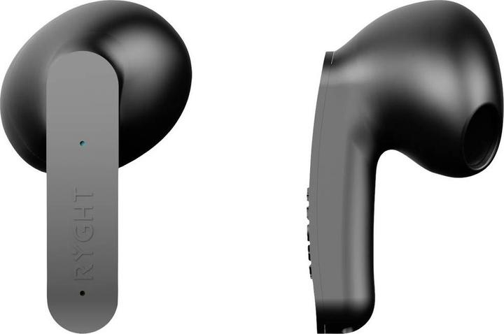 Actual product image Ryght MINO In Ear Headset Bluetooth® Stereo Black Microphone Noise Cancellation Battery Charge Indicator (ANC, Cable)
