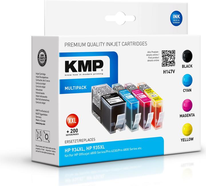 Actual product image KMP H147V Multipack BK/C/M/Y compatible with HP 934/935 XL (M, FC, C, Y)
