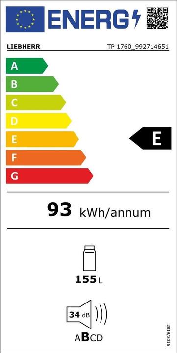Energie-Label Liebherr TP 1760 (155 l)