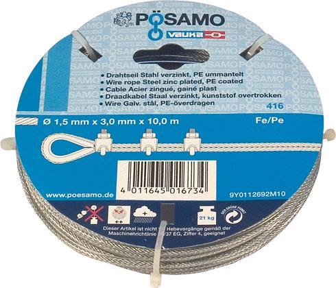 Actual product image Pösamo Wire rope Psamo 4 mm, 10 m galvanised steel (10 m)