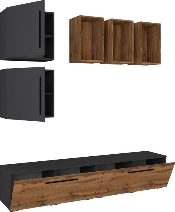 Produktbild VCM TV Lowboard Fernsehschrank Schrankwand Wohnzimmer Anbauwand Wohnwand Arila L (190 x 40 x 200 cm)