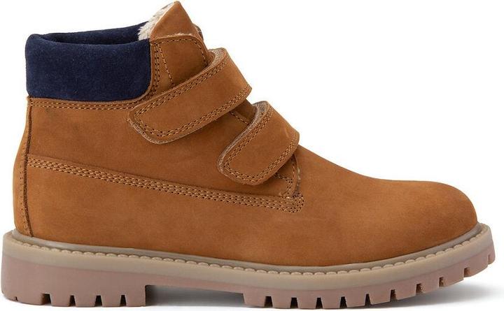 La Redoute Collections Gefütterte Lederboots mit Klettverschluss