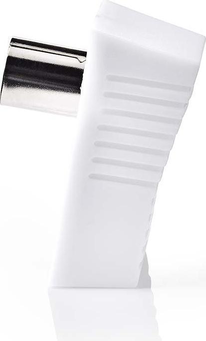 Image du produit Nedis IEC (Coax) mâle | Coudé | Femelle | Nickelé | 75 Ohms | Vis | Durc. d'entrée de câble (75 dB, Câble d'antenne)