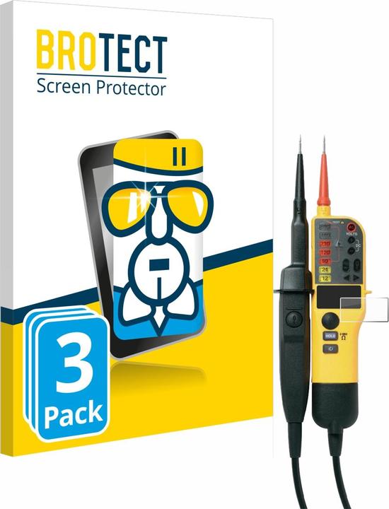 3x BROTECT AirGlass glass film compatible with Fluke T150 (3x display).