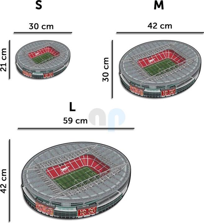 Actual product image Iconic Arsenal FC - Emirates Stadium - Wooden Puzzle Size L (500 pieces) (500 pieces)