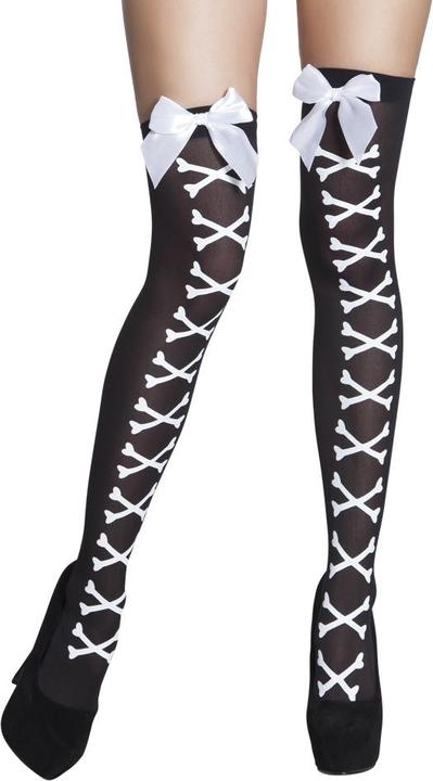 Actual product image Boland Halterlose Strümpfe Crossbones mit Schleife