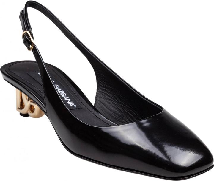 Produktbild Dolce & Gabbana slingback in black patent leather with dg heel (37)