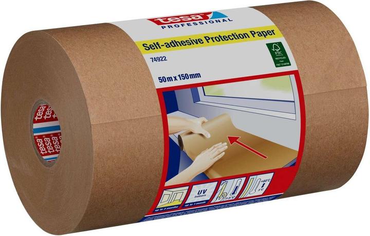 Actual product image tesa Selbstklebendes Schutzpapier 1x Rolle 50 m x 15 cm (50 m, 150 mm)