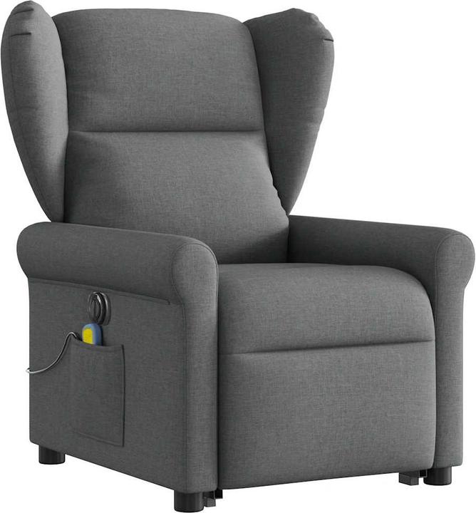 Immagine prodotto VidaXL Poltrona massaggiante elettrica con ausilio per la posizione eretta in tessuto grigio scuro