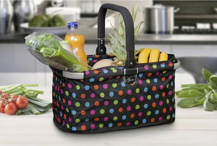 Image du produit Genius Panier Falko, noir avec pois colorés