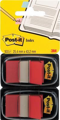 Immagine prodotto Post-it Marcatori adesivi Indice 25,4x43,2mm Set di 2 rossi trasparenti + Dispenser (25 x 43 mm)